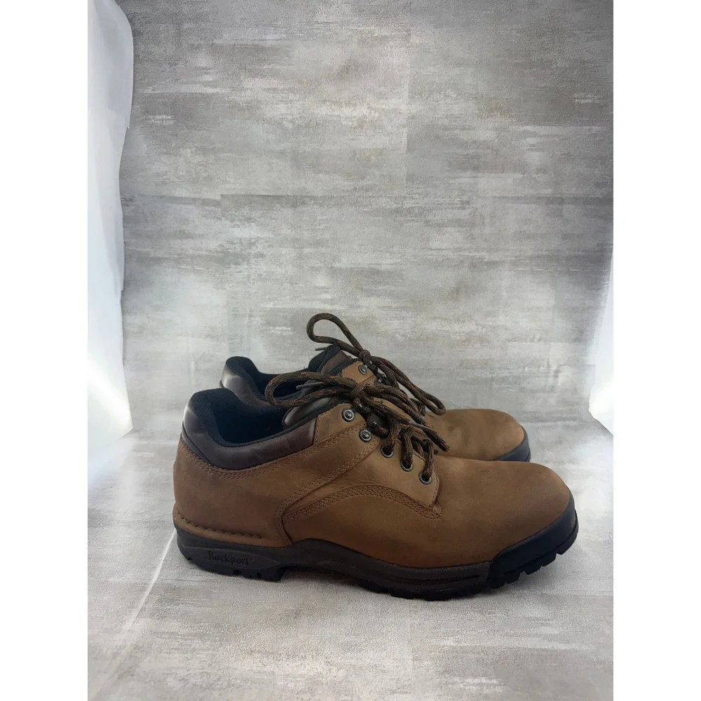 Rockport XCS MLV41 Men Brown Leather Hiking Trail Shoes Vibram Sole Size 12M